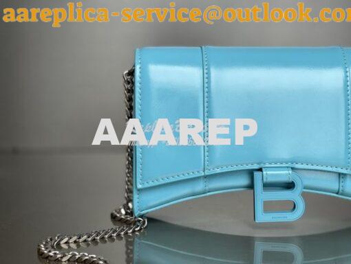 Replica Balenciaga Hourglass Chain Bag in Shiny Crocodile Embossed Lea 16