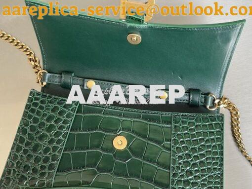 Replica Balenciaga Hourglass Chain Bag in Shiny Crocodile Embossed Lea 6