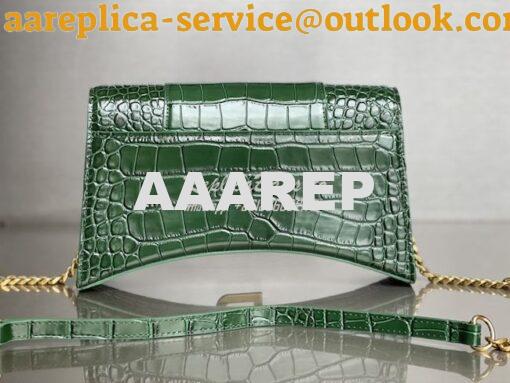 Replica Balenciaga Hourglass Chain Bag in Shiny Crocodile Embossed Lea 8