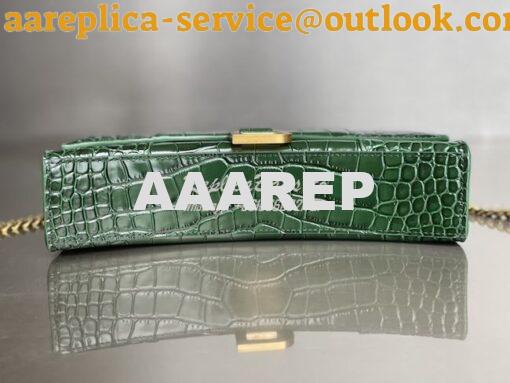 Replica Balenciaga Hourglass Chain Bag in Shiny Crocodile Embossed Lea 9