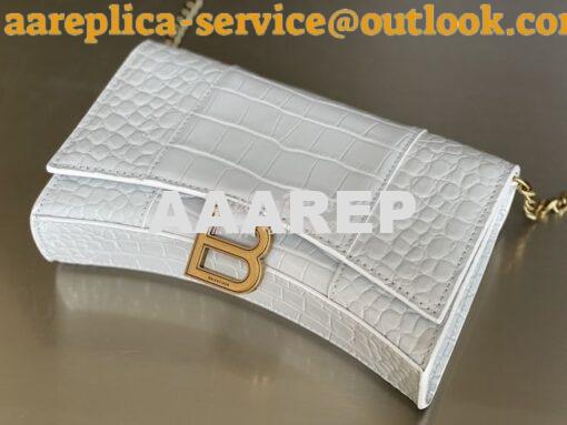 Replica Balenciaga Hourglass Chain Bag in Shiny Crocodile Embossed Lea 12