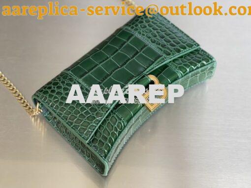 Replica Balenciaga Hourglass Chain Bag in Shiny Crocodile Embossed Lea 12