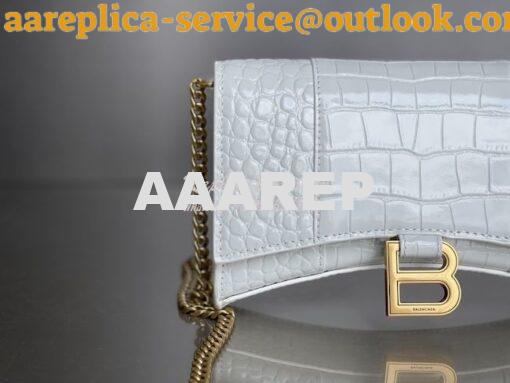 Replica Balenciaga Hourglass Chain Bag in Shiny Crocodile Embossed Lea 13