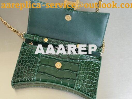 Replica Balenciaga Hourglass Chain Bag in Shiny Crocodile Embossed Lea 16