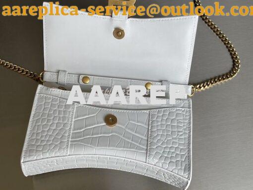 Replica Balenciaga Hourglass Chain Bag in Shiny Crocodile Embossed Lea 15