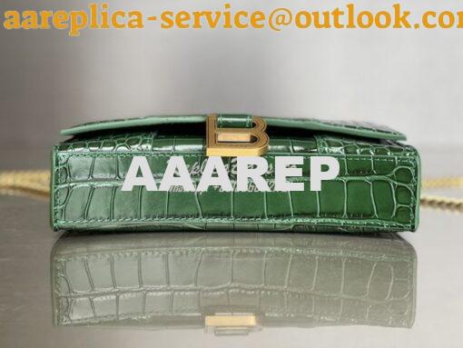 Replica Balenciaga Hourglass Chain Bag in Shiny Crocodile Embossed Lea 17