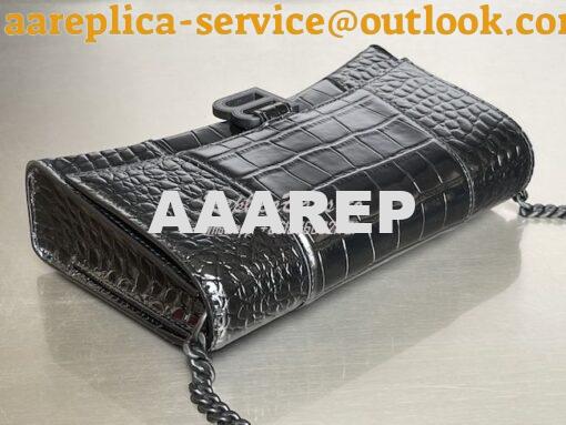 Replica Balenciaga Hourglass Chain Bag in Shiny Crocodile Embossed Lea 6