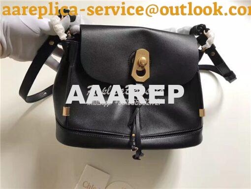 Replica Chloe Owen Bag with Flap 3S1311 in black leather 2