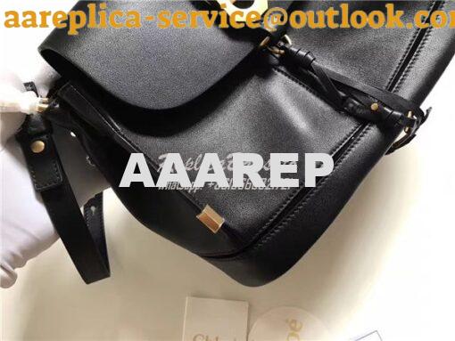 Replica Chloe Owen Bag with Flap 3S1311 in black leather 4