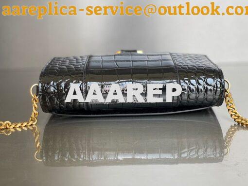 Replica Balenciaga Hourglass Chain Bag in Shiny Crocodile Embossed Lea 7