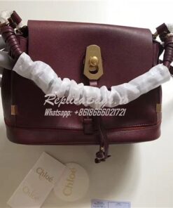Replica Chloe Owen Bag with Flap 3S1311 in wine red leather