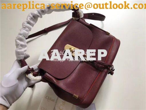Replica Chloe Owen Bag with Flap 3S1311 in wine red leather 2