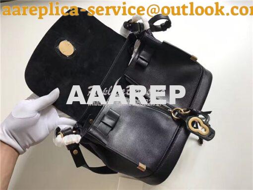 Replica Chloe Owen Bag with Flap 3S1311 in black leather 11
