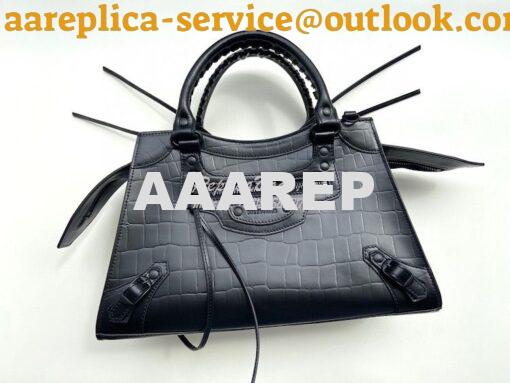 Replica Balenciaga Neo Classic Top Handle Bag in Crocodile Embossed Ca 15