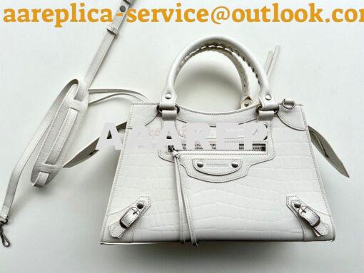 Replica Balenciaga Neo Classic Top Handle Bag in Crocodile Embossed Ca 14