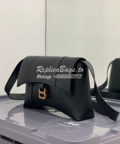 Replica Balenciaga Downtown XS Shoulder Bag in Smooth Calfskin Black i 2