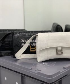 Replica Balenciaga Downtown XS Shoulder Bag in Crocodile Embossed Calf