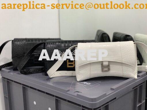 Replica Balenciaga Downtown XS Shoulder Bag in Crocodile Embossed Calf