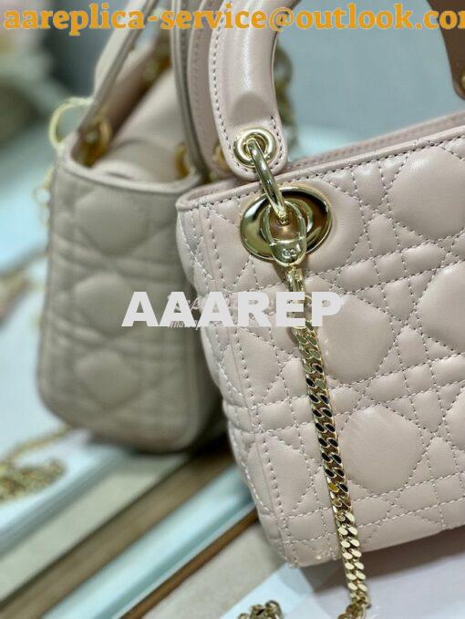 Replica Dior Lady Dior in Baby Pink Lambskin 4