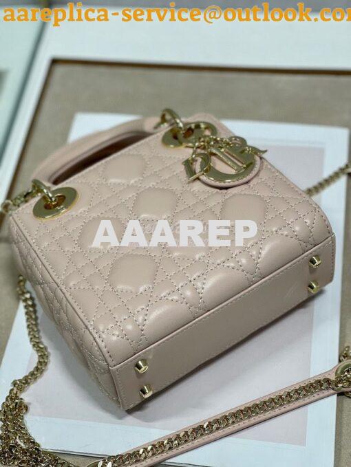 Replica Dior Lady Dior in Baby Pink Lambskin 9