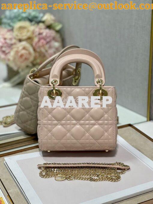 Replica Dior Lady Dior in Baby Pink Lambskin 10