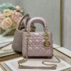 Replica Dior Diorama flap bag in grained calfskin Leather soft pink 11