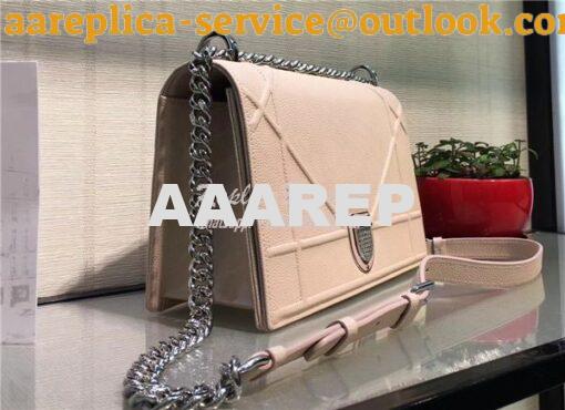 Replica Dior Diorama flap bag in grained calfskin Leather soft pink 3