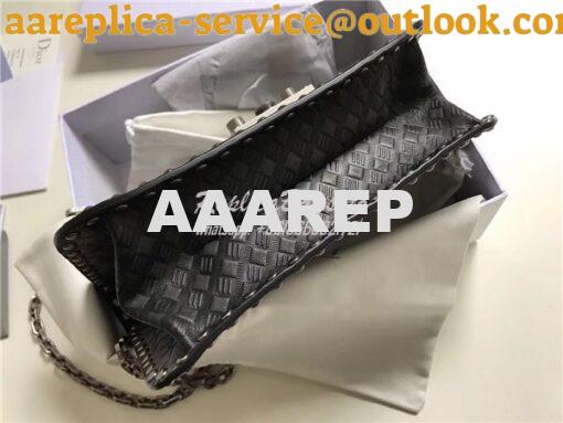 Replica Dior Dioraddict Flap Bag With Silver Chain in studded black ca 10