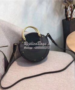 Replica Chloe Pixie small black leather and suede shoulder bag