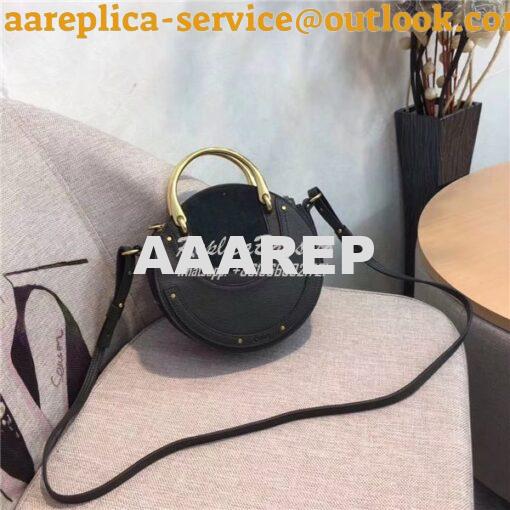 Replica Chloe Pixie small black leather and suede shoulder bag