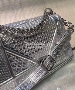 Replica "Diorama" Flap in Silver-tone Metallic Calfskin with Micro-Can 2