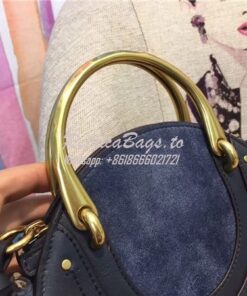 Replica Chloe Pixie small blue leather and suede shoulder bag 2