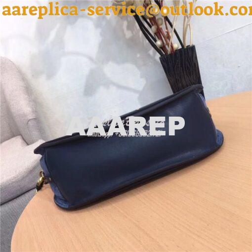 Replica Chloe Pixie medium dark blue leather and suede shoulder bag 5