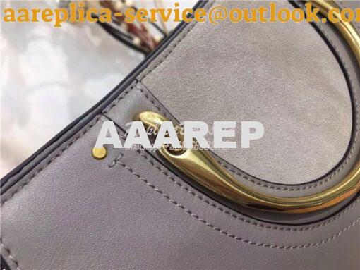 Replica Chloe Pixie medium grey leather and suede shoulder bag 3