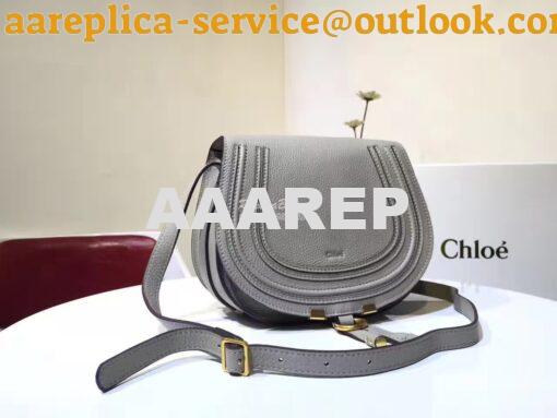 Replica Chloe Mini Marcie Bag in Small Grain Calfskin Grey 2