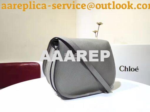 Replica Chloe Mini Marcie Bag in Small Grain Calfskin Grey 3