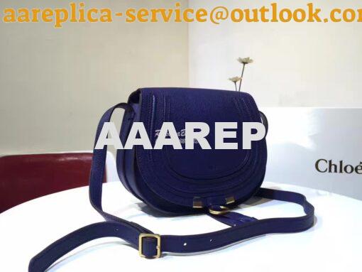 Replica Chloe Mini Marcie Bag in Small Grain Calfskin Blue 2