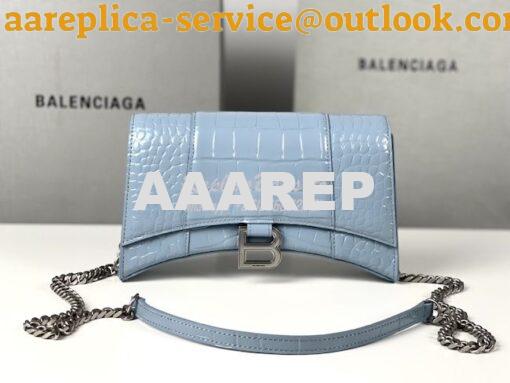 Replica Balenciaga Hourglass Chain Bag in Shiny Crocodile Embossed Lea 2