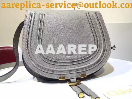 Replica Chloe Mini Marcie Bag in Small Grain Calfskin Grey 4