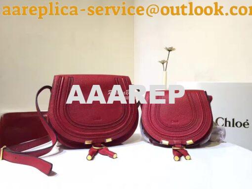 Replica Chloe Mini Marcie Bag in Small Grain Calfskin Red