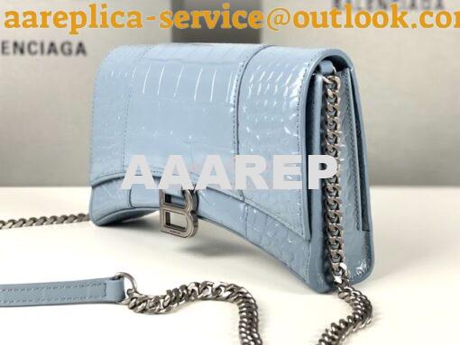 Replica Balenciaga Hourglass Chain Bag in Shiny Crocodile Embossed Lea 4