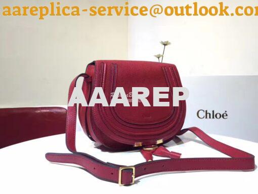 Replica Chloe Mini Marcie Bag in Small Grain Calfskin Red 2