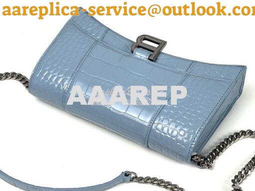 Replica Balenciaga Hourglass Chain Bag in Shiny Crocodile Embossed Lea 6