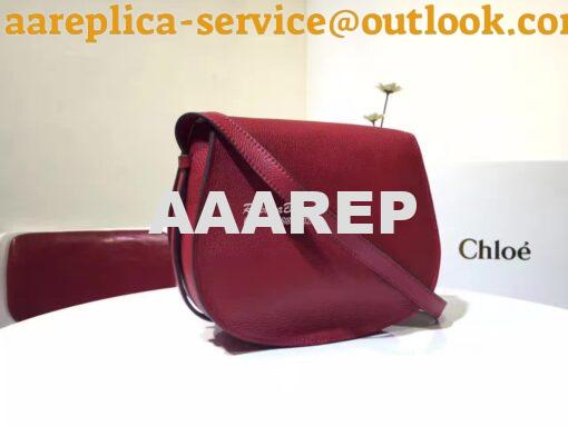 Replica Chloe Mini Marcie Bag in Small Grain Calfskin Red 3