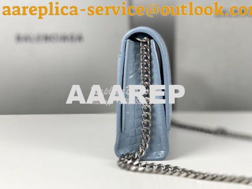 Replica Balenciaga Hourglass Chain Bag in Shiny Crocodile Embossed Lea 8