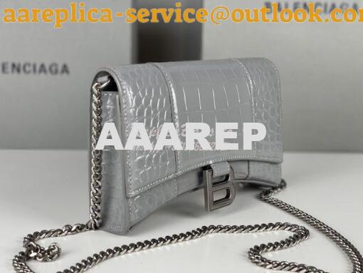 Replica Balenciaga Hourglass Chain Bag in Shiny Crocodile Embossed Lea 4