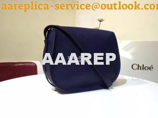 Replica Chloe Mini Marcie Bag in Small Grain Calfskin Blue 6