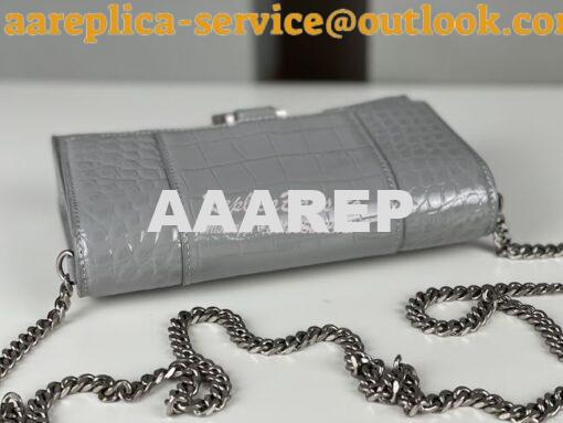 Replica Balenciaga Hourglass Chain Bag in Shiny Crocodile Embossed Lea 6