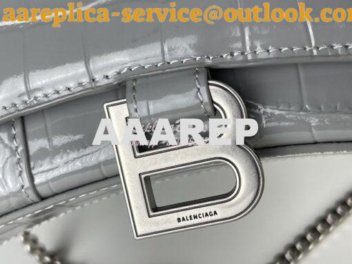Replica Balenciaga Hourglass Chain Bag in Shiny Crocodile Embossed Lea 7