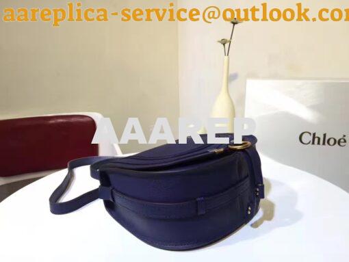 Replica Chloe Mini Marcie Bag in Small Grain Calfskin Blue 7